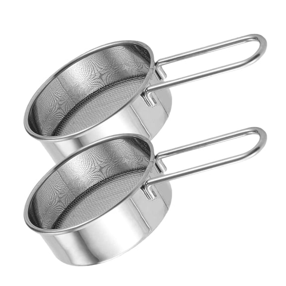 WHAMVOX 2-Pack Stainless Steel Flour Sifters with Handle, Fine Mesh Handheld Sieve for Baking, Powdered Sugar, Cocoa, Coffee, Tool
