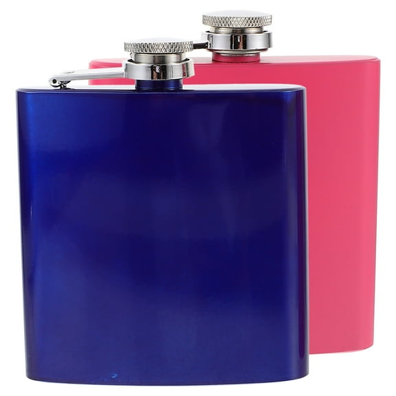 WHAMVOX Hip Flask Stainless Steel 2Pcs 4.32X3.54X1.18in