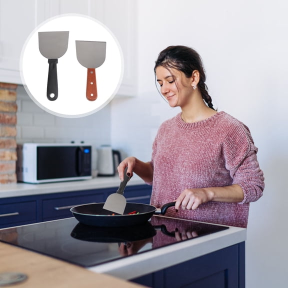 ROMANSENTIAL Turner Pancake Shovel Wood Cooking Families Restaurant Use 2 Pcs