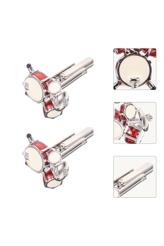 2pcs Suit Cuff Links Shirt Cufflinks Drum Set Cufflinks Small Cuff Links for Women Men