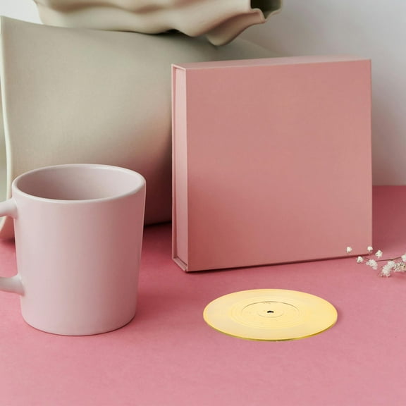 WHAMVOX 2pcs Vinyl Record Coasters Drinks Coasters Vintage Record Coasters Retro Cup Mats for Coffee Table Cute and Unique Coasters for Kitchen
