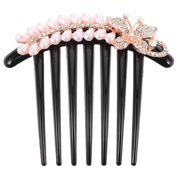 WHAMVOX 2pcs Wedding Imitation Pearls Hair Comb Bridal Rhinestone Hair Clip Vintage Hair Piece Bridesmaid Hair Accessories For Women And Brides