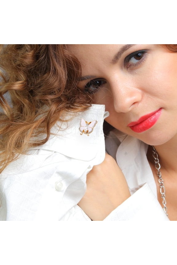 2pcs Women's Butterfly Cufflinks with Rhinestone Alloy Shirt Cuff Links for Bridal Cuffs Wedding Party Accessories Sparkling Crystal Button Covers