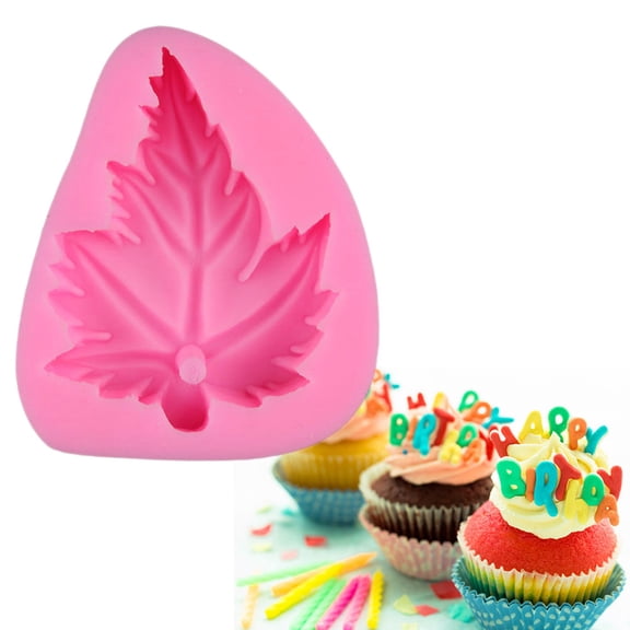 WHAMVOX 3 D Baking Chocolate Leaf Pattern Mold Pink Molds
