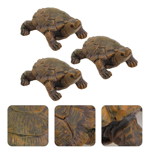 WHAMVOX 3 PCS Gardening Landscaping Decor Simulated Turtle Ornament