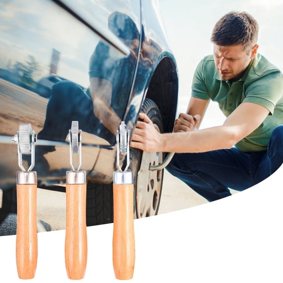 ROMANSENTIAL Tire Repair Stitch Wheel Plated Silver Bamboo Durable and Portable 3Pcs