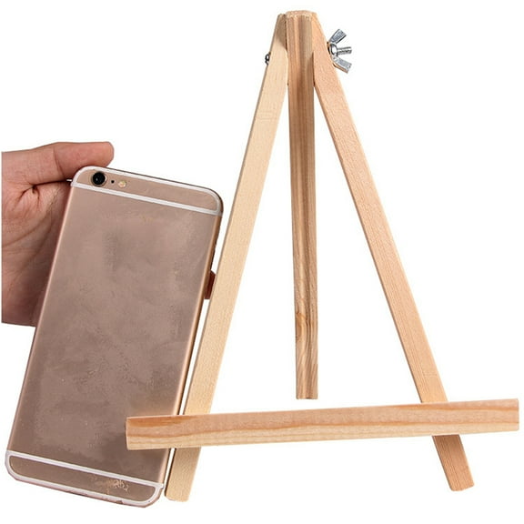 WHAMVOX 3 PCs Small Wooden Easel Tabletop Calendar Display Stand Wood Triangle Frame for Kids Photo Painting