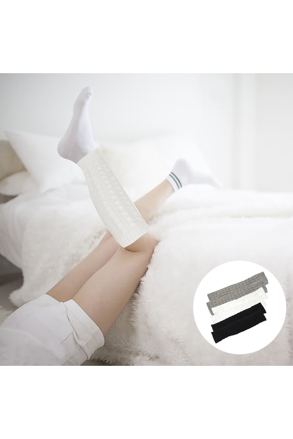 3 Pairs of Keep Warm Sock Cover Thickened Women Trendy Leg Cover Clothing Accessory Knitted Sock