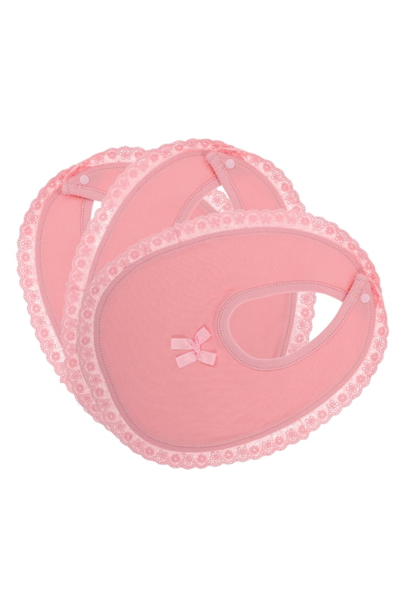 3 Pcs Baby Lace Saliva Pocket Baby Girl Infant 27.00X24.00X1.00CM Pink