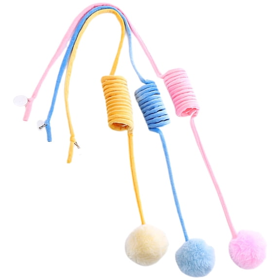 WHAMVOX  3 Pcs Cat Toy Indoor Cats Kitten Small Pet Hamster Plush 100.00X8.00X8.00CM