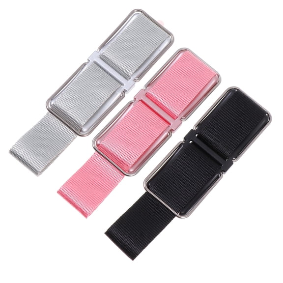 ROMANSENTIAL 3Pcs Black Phone Finger Strap with Kickstand for Phones and Tablets Easy Carry and Use