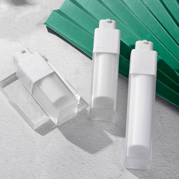 PENIKOKO 3-Pack White Airless Lotion Pump Bottles, Vacuum Cosmetic Containers for Travel, Daily Skincare, and Beauty Product Storage