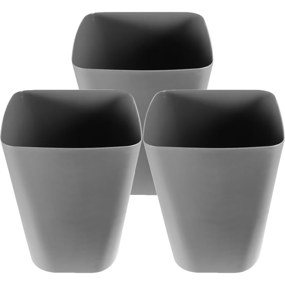 WHAMVOX 3 Pcs Garbage Can for Bedroom Trash Office Grey