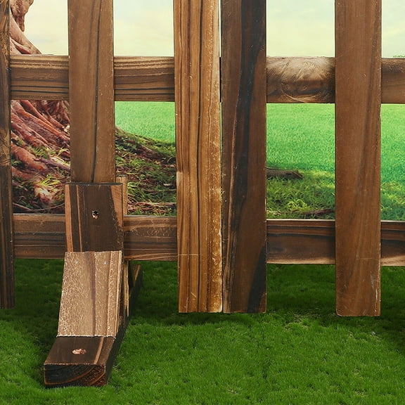 WHAMVOX  3 Pcs Garden Border Fencing Solid Wood Fence Baby