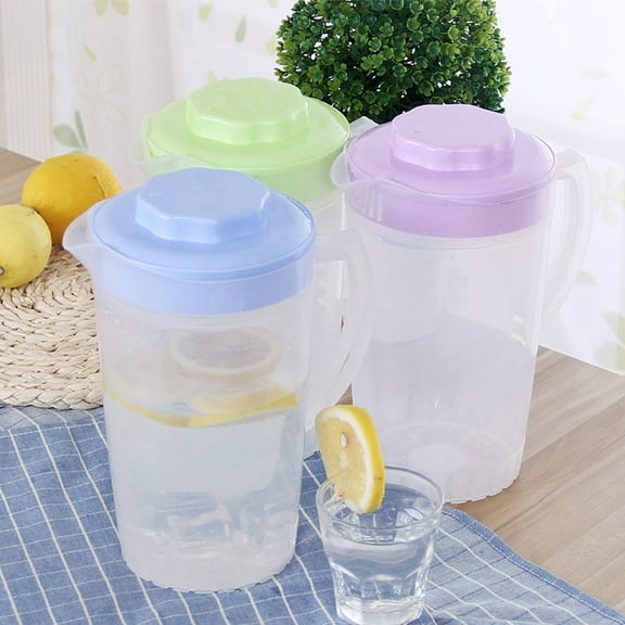 WHAMVOX Set of 3 Large Capacity Juice Pitchers with Lids, Jugs for Picnic, Outdoor, and Child-Friendly Use