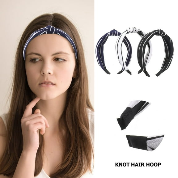 WHAMVOX 3 Pcs Knotted Hair Hoop Hair Kit Things for Hair Hairband Headband Miss