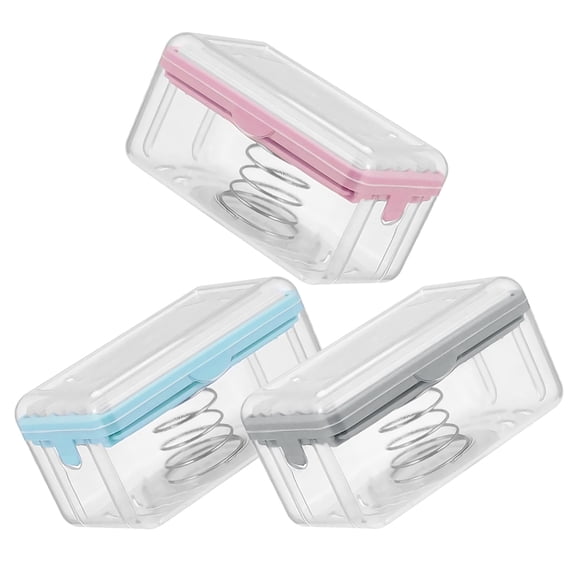 WHAMVOX 3Pcs Reusable Soap Box for Foaming Non-slip and Drainage Features Assorted Color 12.2x7.2x6.7in