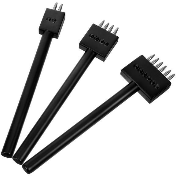 WHAMVOX 3 Pcs Leather Craft Crafting Tools Portable Handheld Work Black