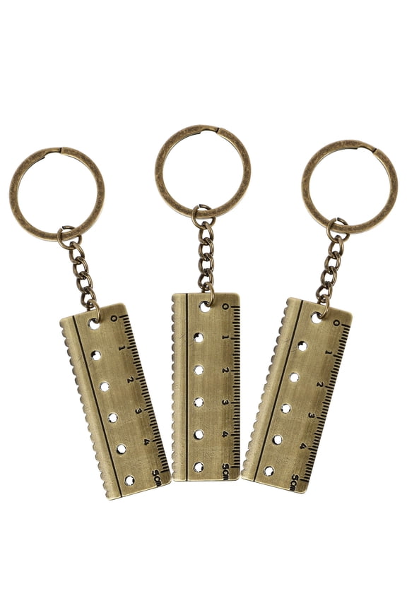 WHAMVOX 3 Pcs Mini Ruler Keychain Tool Keychain Hanging Ornaments for Keys 11.5X3CM
