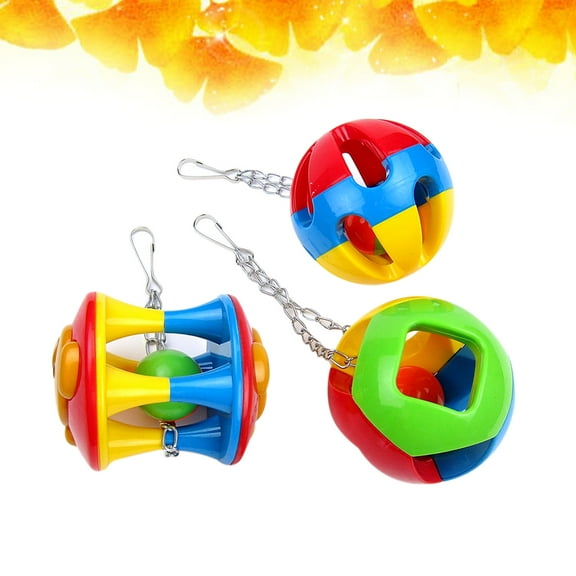 WHAMVOX 3 Pcs Parakeet Parrot Training Toys Long Lasting Bird Colorful
