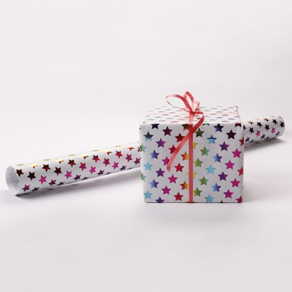 WHAMVOX 3 Pcs Party Decorations Gift Wrapping Paper Holiday Star Pattern