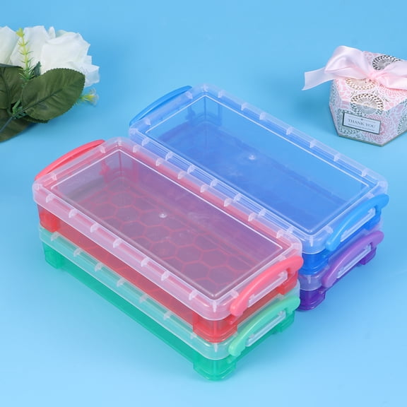 COMPUKAS Stationery Storage Box Pen Case Transparent 3pcs