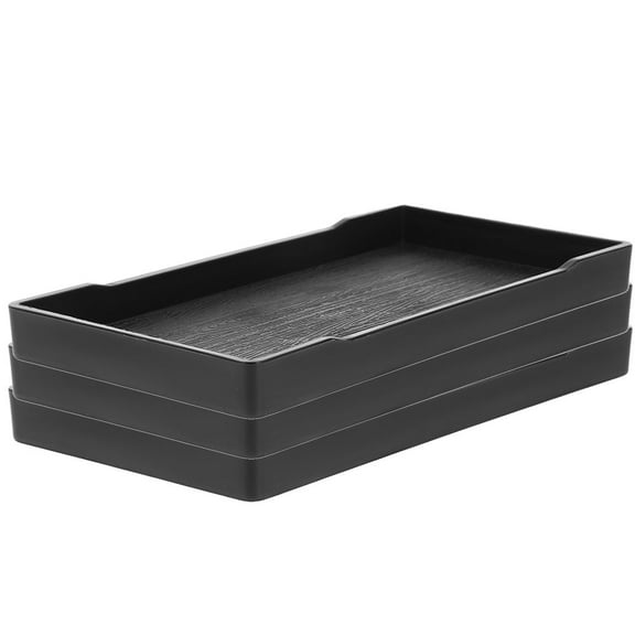 WHAMVOX 3 Pcs Perfume Marble Vanity Trays for Bathroom 20.00X10.30X1.70CM Black
