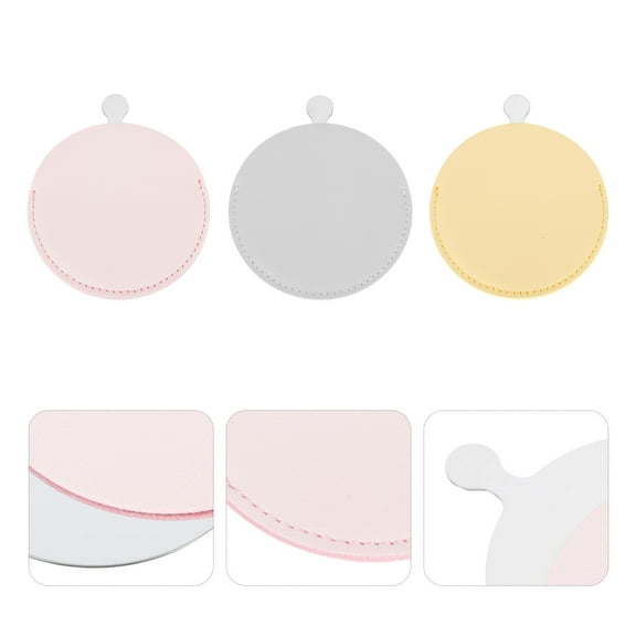WHAMVOX 3 Pcs Portable Makeup Mirror LED Travel Small with Stand Round Vanity Mirrors Miss