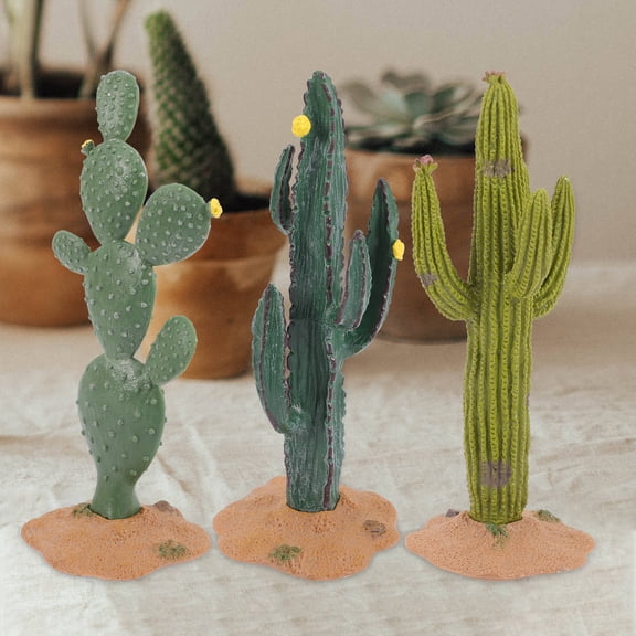 WHAMVOX 3 Pcs Simulated Cactus Decoration Plant Decorations Terrarium Plants Office Baby