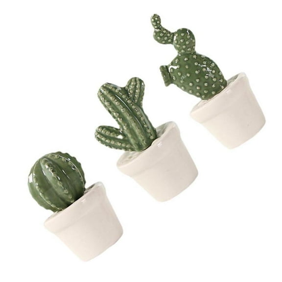 WHAMVOX 3 Pcs Simulated Succulent Plants Cactus Ornament Fake Artificial for Decor Indoor Green