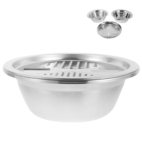 WHAMVOX  3 Pcs Stainless Steel Grater Basin Set Kitchen Accessory