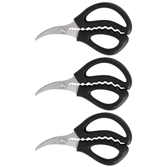 WHAMVOX 3-Piece Stainless Steel Kitchen Shears Set with Black Handles, Ideal for Seafood and General Food Preparation