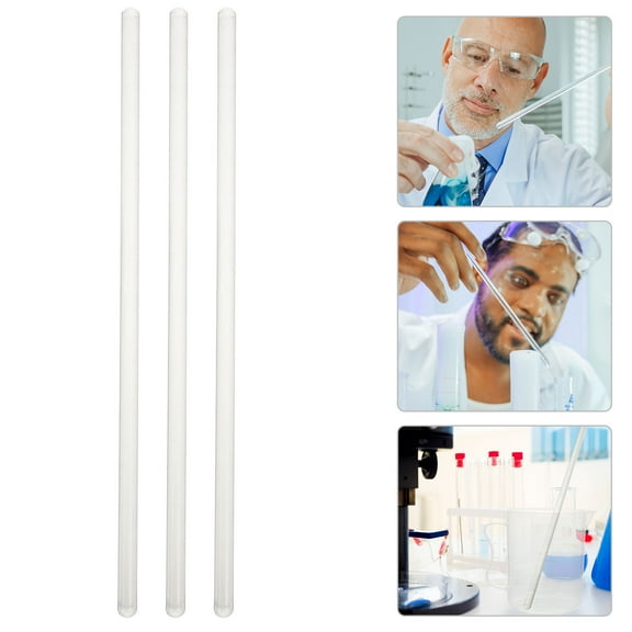 WHAMVOX 3 Pcs Stirring Rounds Stirrers Glass Rod Heat-resistant Transparent Stick