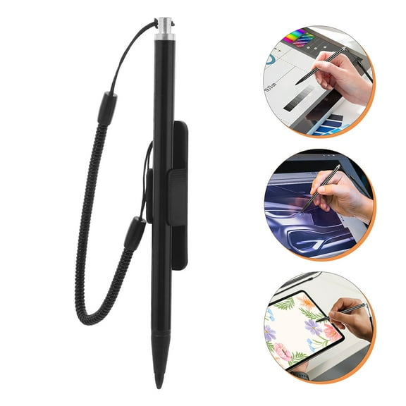 WHAMVOX 3 Pcs Stylus Pen With Spring Rope And Pen Clips High Sensitivity Capacitive Touch Screen Pens For Resistive Mobile Phones Tablet Computers Writing Boards