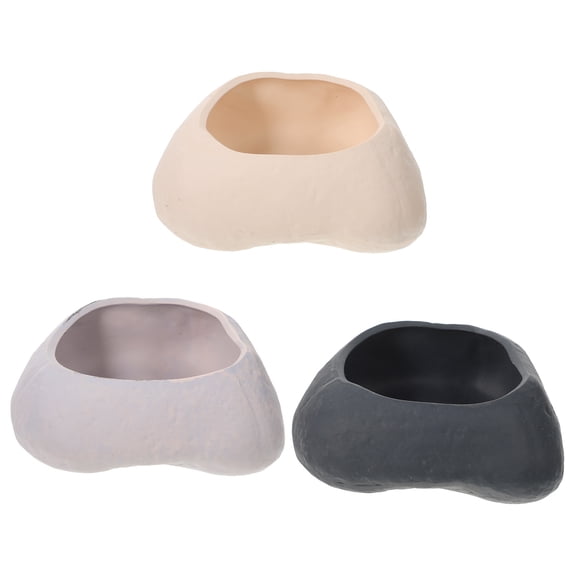 SKISUNO 3Pcs Ceramic Succulent Flowerpot Assorted Color Decorative Planter