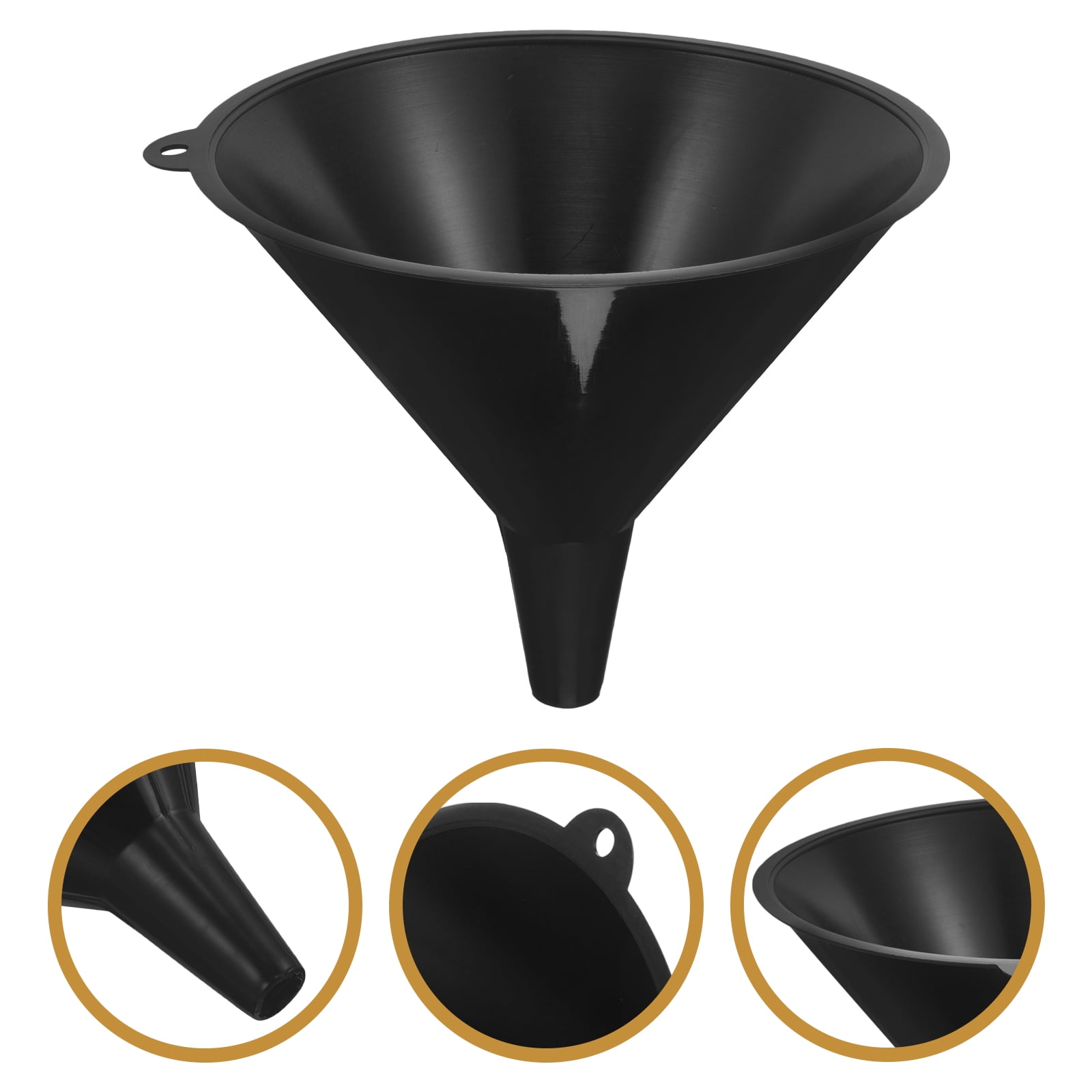 LITINKIMI Black Plastic Oil Funnel for Automotive Tasks 3Pack