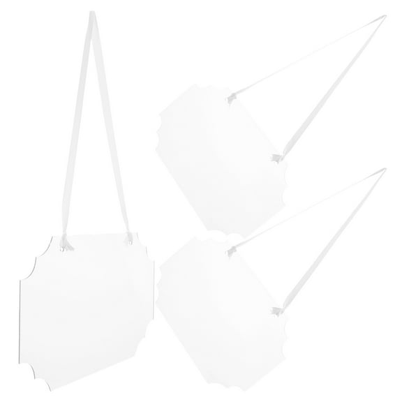 WHAMVOX 3 Pcs Transparent Hanging Sign Blank Acrylic Signs for DIY Projects Hanging Signs Boards Message Boards Fridge Calendars Boards