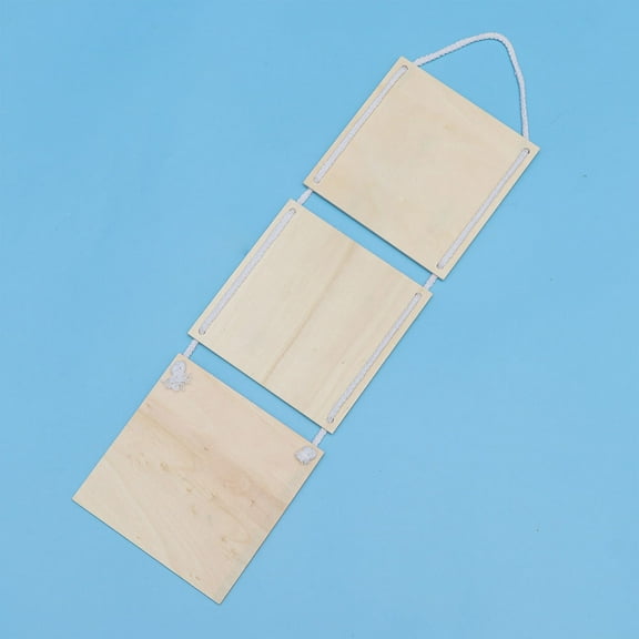DECORNIJIA unfinished wood plaques Wood Hanging Board Beige Wall Decoration Blank Design 3Pack