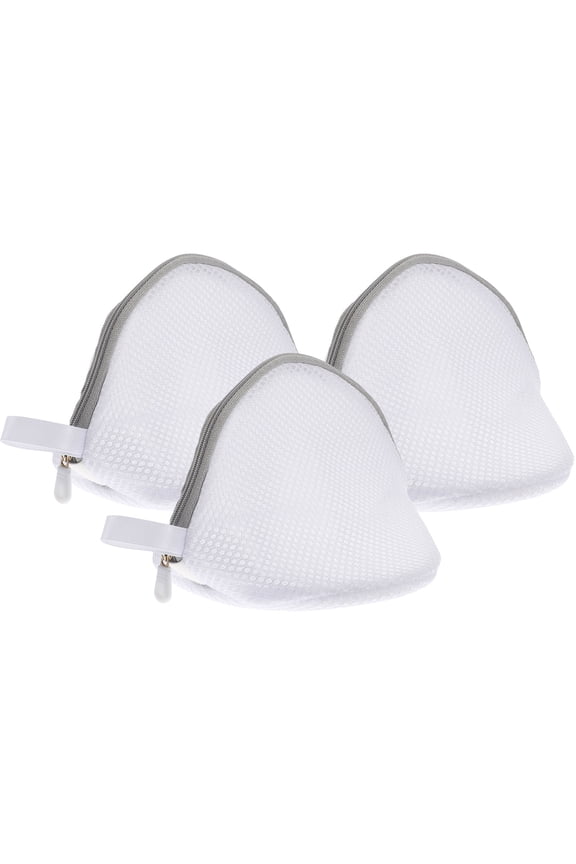WHAMVOX  3 Pcs Wash Bra Care Bag Hemisphere Shape Laundry Grey
