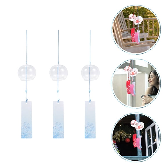 WHAMVOX 3 Pcs Wind Chimes Hanging Solar Ornaments Child