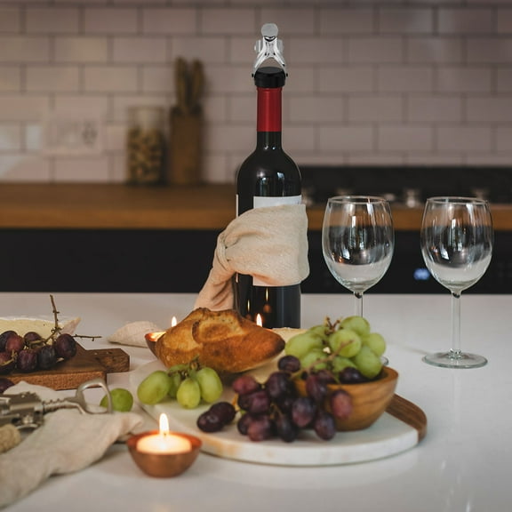 WHAMVOX 3 Pcs Wine Corks Lid Protector Bottle Air Tight Stopper Black