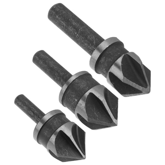 ROMANSENTIAL 3Pcs Tapered Drill Bit Black Rustproof Hss Material Deburring Tool for Plastic Aluminum and Insulation Boards