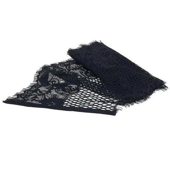 ROMANSENTIAL Floral Lace Trim Black Nylon Sewing Projects Pretty Flower Pattern