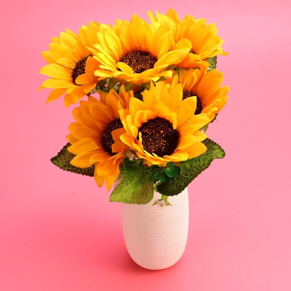 SKISUNO Vivid Artificial Sunflower Arrangement Timeless Centerpiece for Home Garden