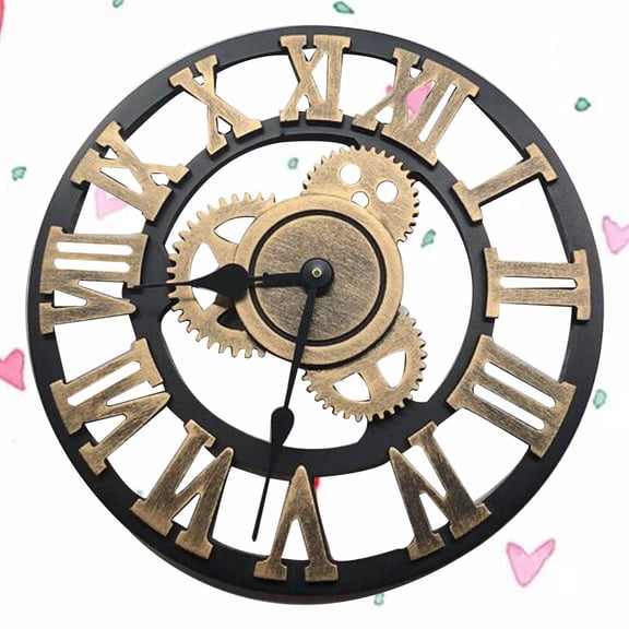WHAMVOX 30 Cm Mechanical Silent Wall Clock European Style Roman Numerals