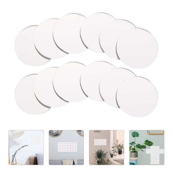 WHAMVOX 30 Pcs Decor Mirror Mini Lens Decoration Mirror for Bedroom DIY Mirror 3.5X3.5cm