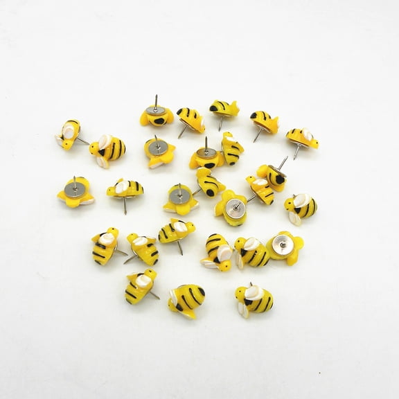 WHAMVOX 30 Pcs Sticky Thumbtacks Bee Pushpin Pushpins Room Decor Office
