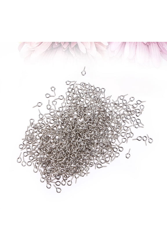 Key Chain Component Eye Screw Pendant Silver 300Pcs