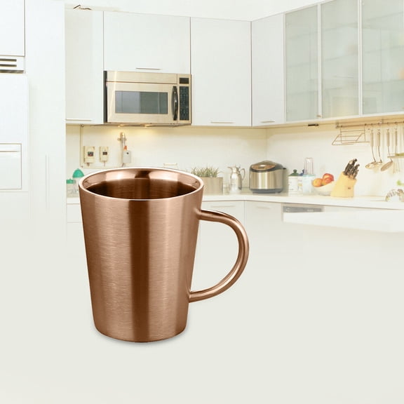 WHAMVOX 304 Stainless Mugs Double-walled Insulated Coffee Cups Large Capacity Tea Cups(Rose Gold)