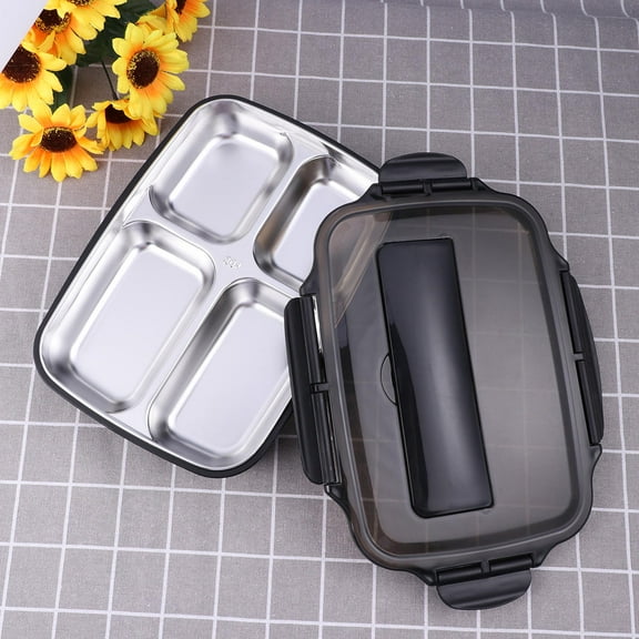 WHAMVOX 304 Stainless Thermal Lunch Box Rectangular Lunch Box Student 26.50X19.50X6.00CM